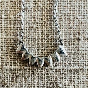 Silver Stella and Dot Heart 18" Chain Necklace great for layering